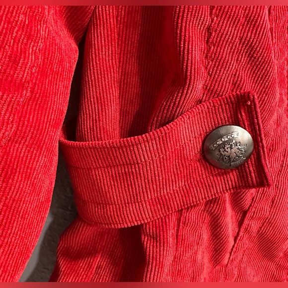 LAL Live a Little | Women’s Red Corduroy Blazer Classic Boho Style, Size PM - Picture 6 of 16